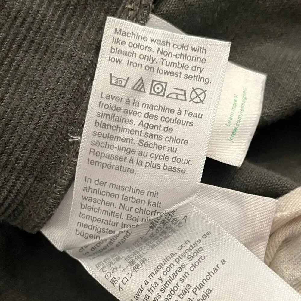 J Crew 484 Slim Fit Corduroy‎ Pants Mens 36x31 Cords Jeans Gray Cotton Stretch